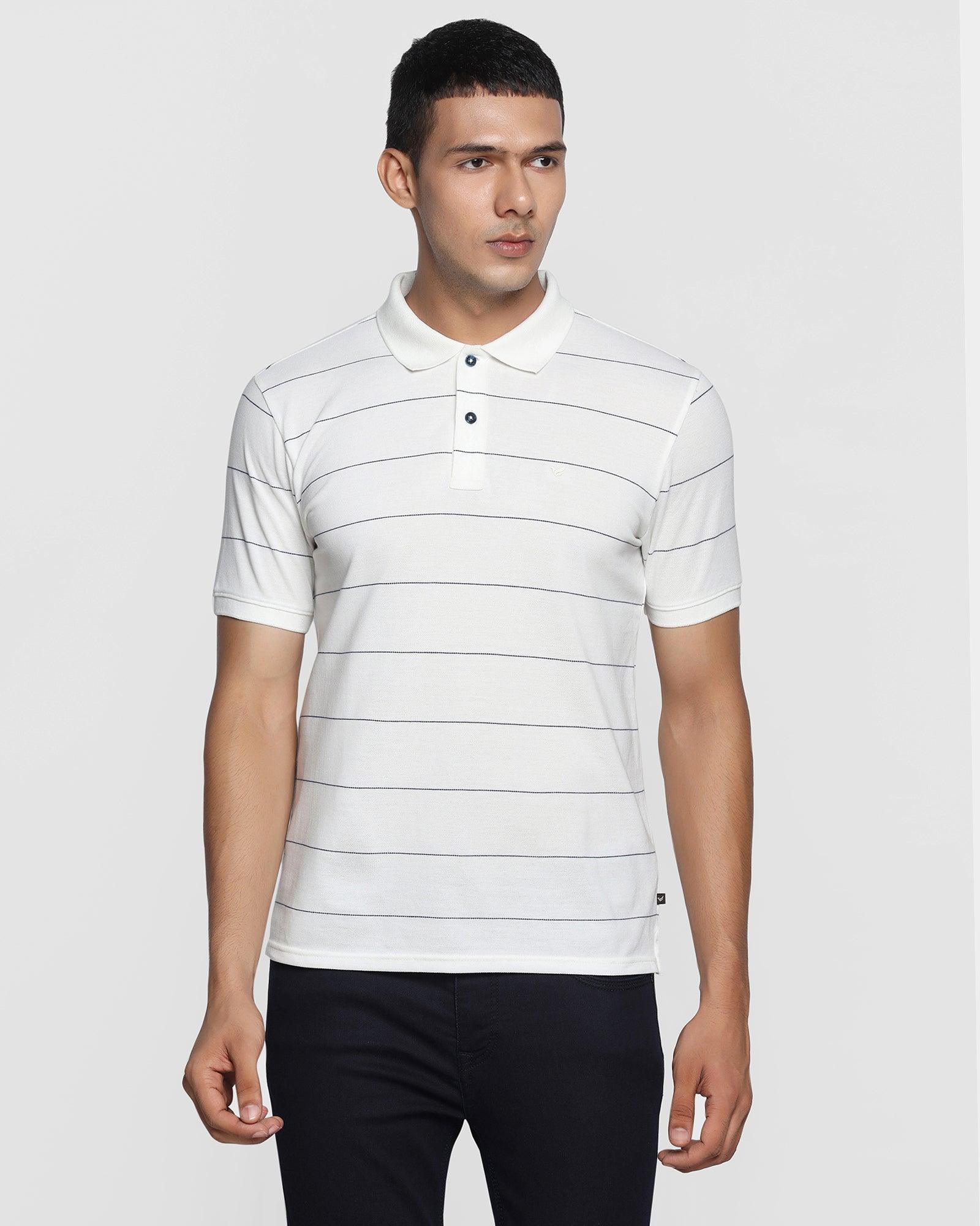 Polo Off White Striped T Shirt - Fairy