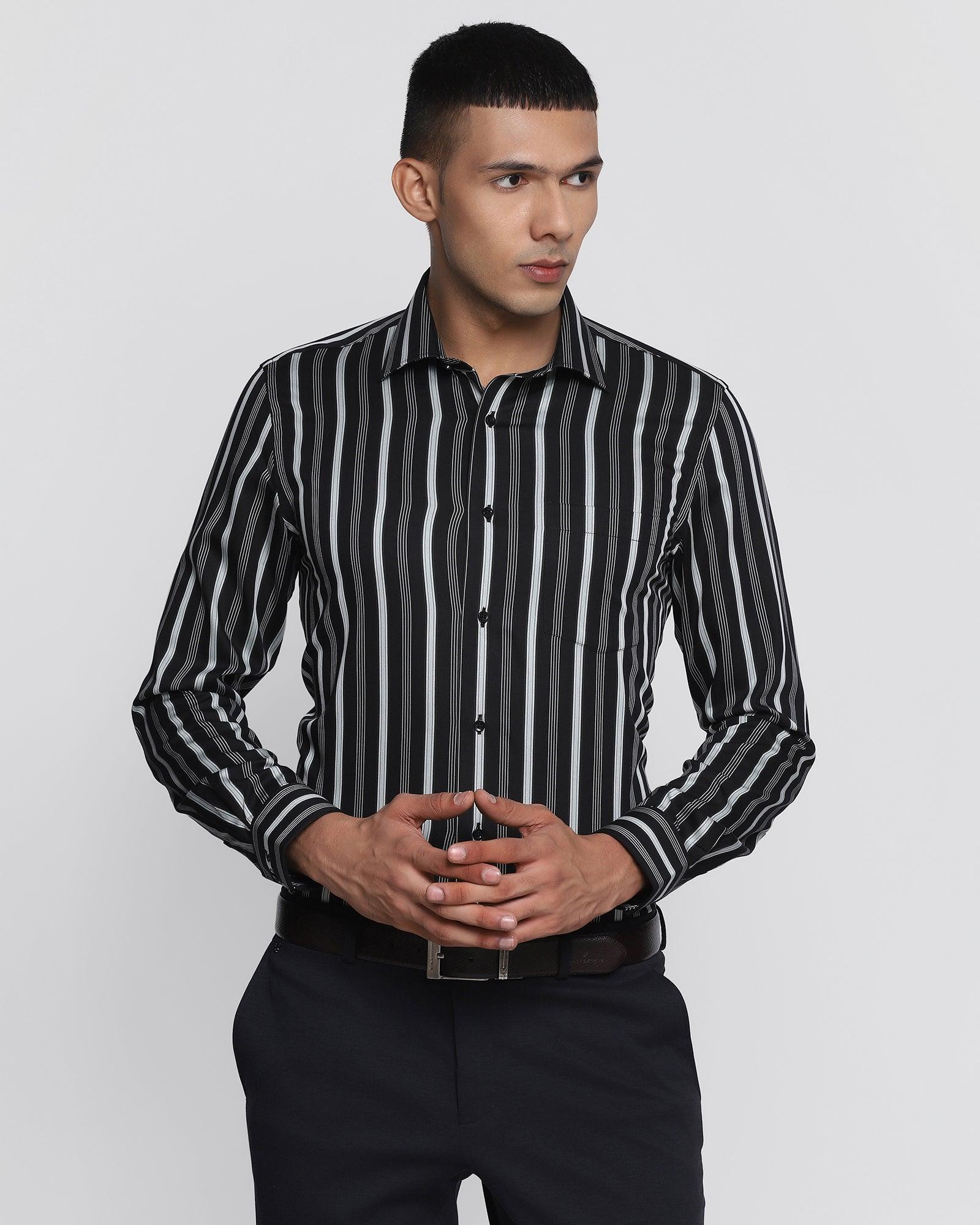 Formal Black Striped Shirt - Gloster
