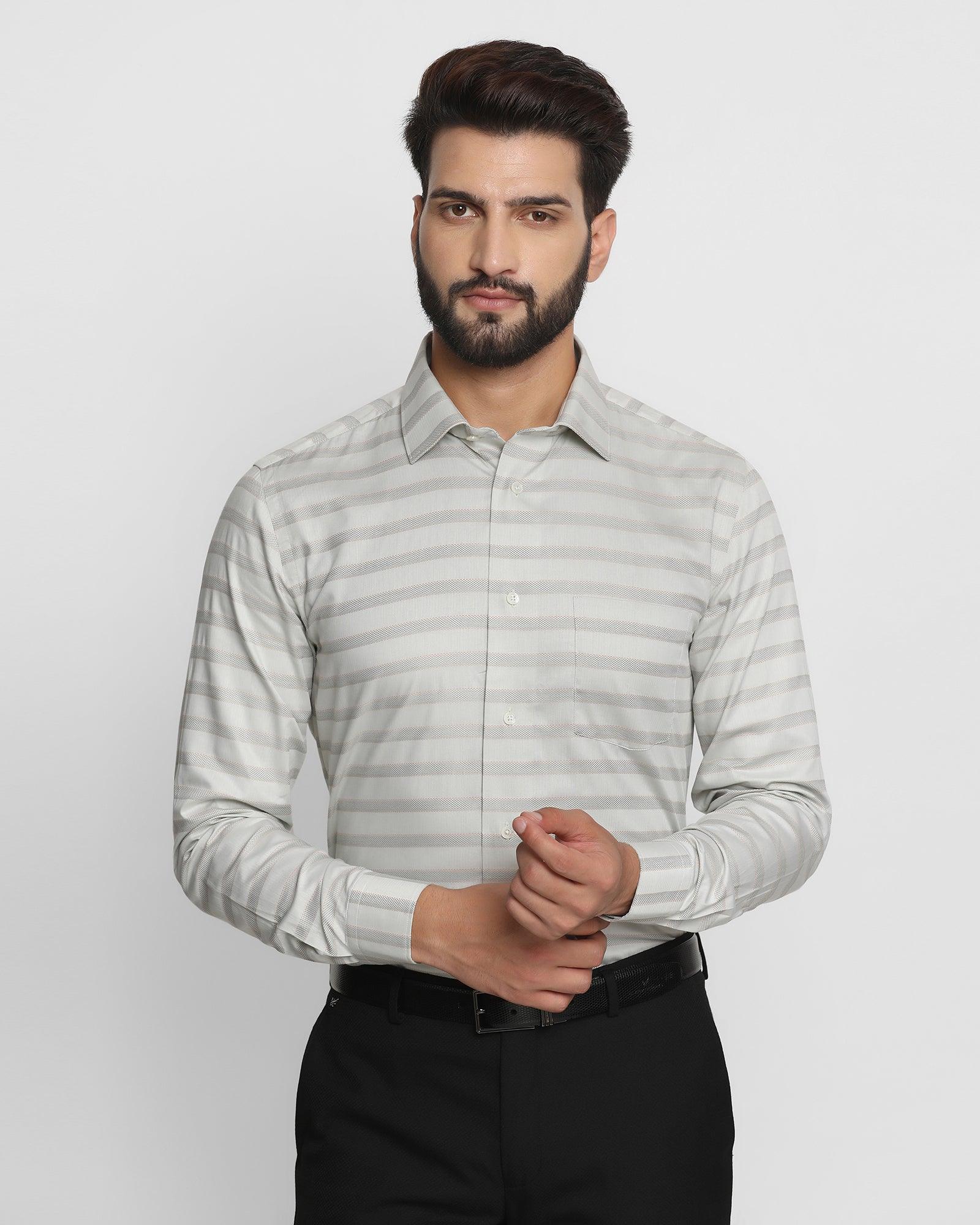 Stripe Formal Shirt In Grey (Icon) - Blackberrys