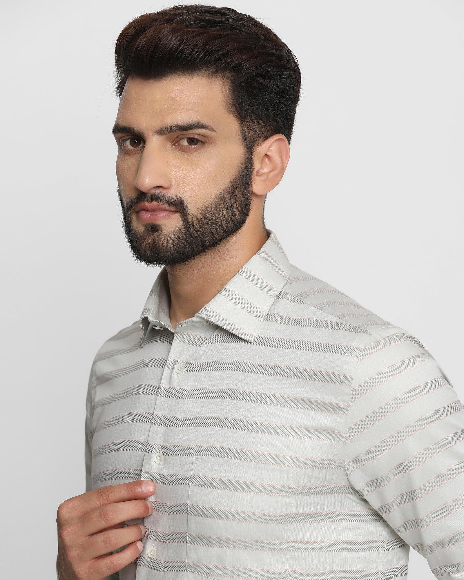 Stripe Formal Shirt In Grey (Icon) - Blackberrys