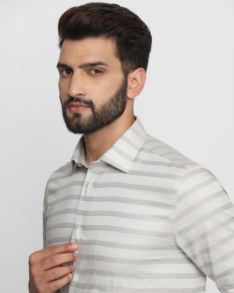 Formal Green Striped Shirt - Icon