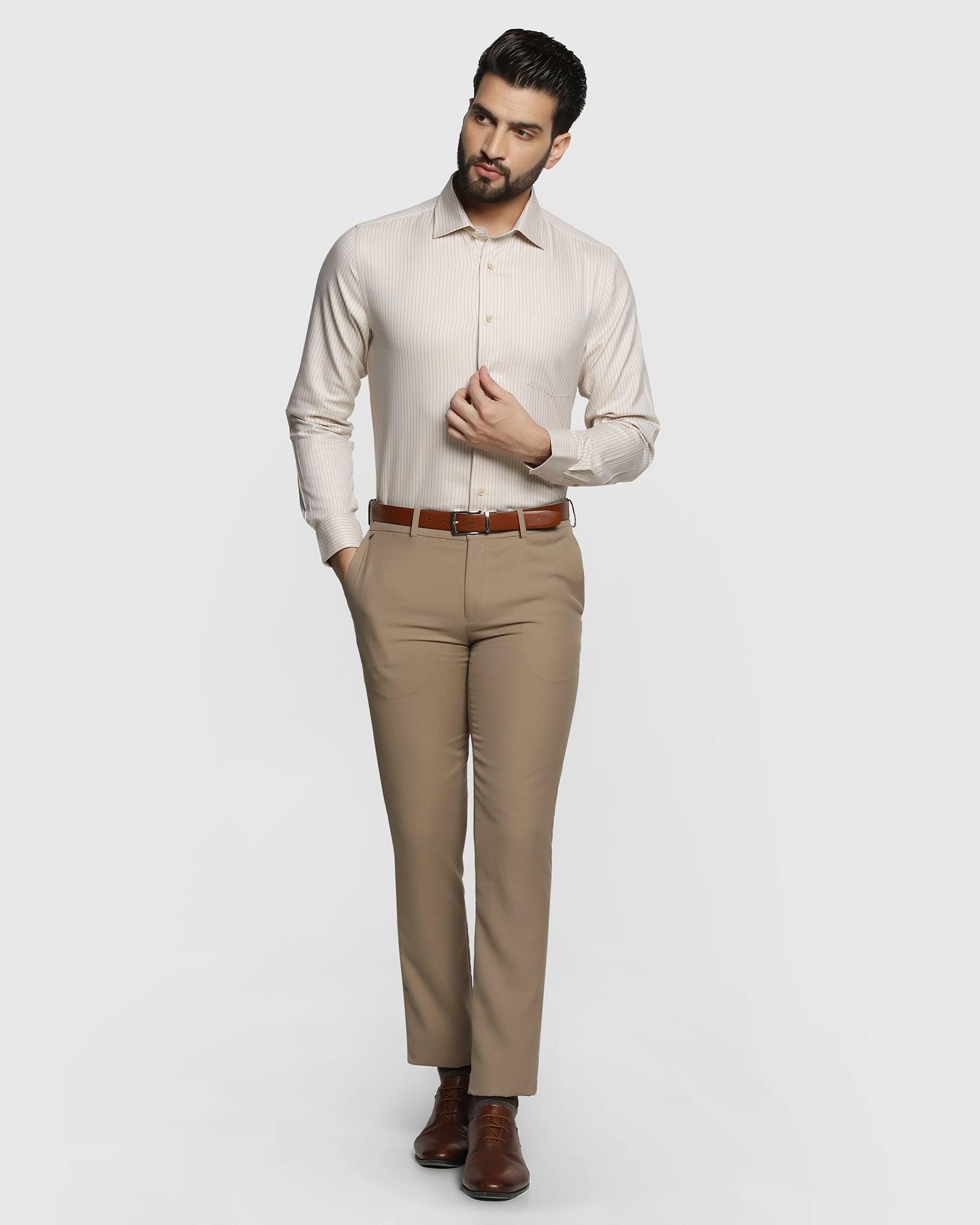 Formal Brown Striped Shirt - Gavin