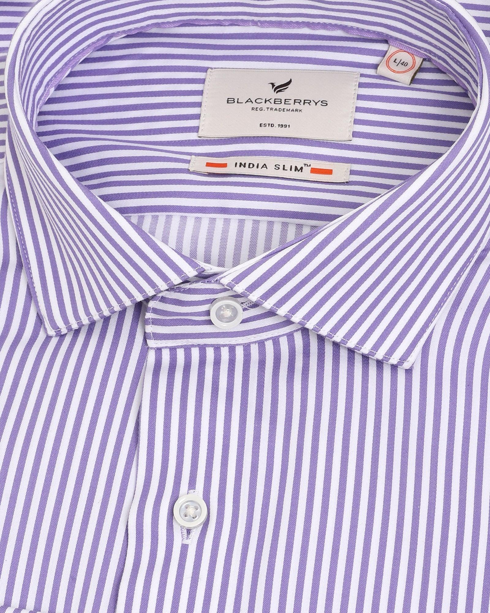 Formal Lilac Striped Shirt - Tim