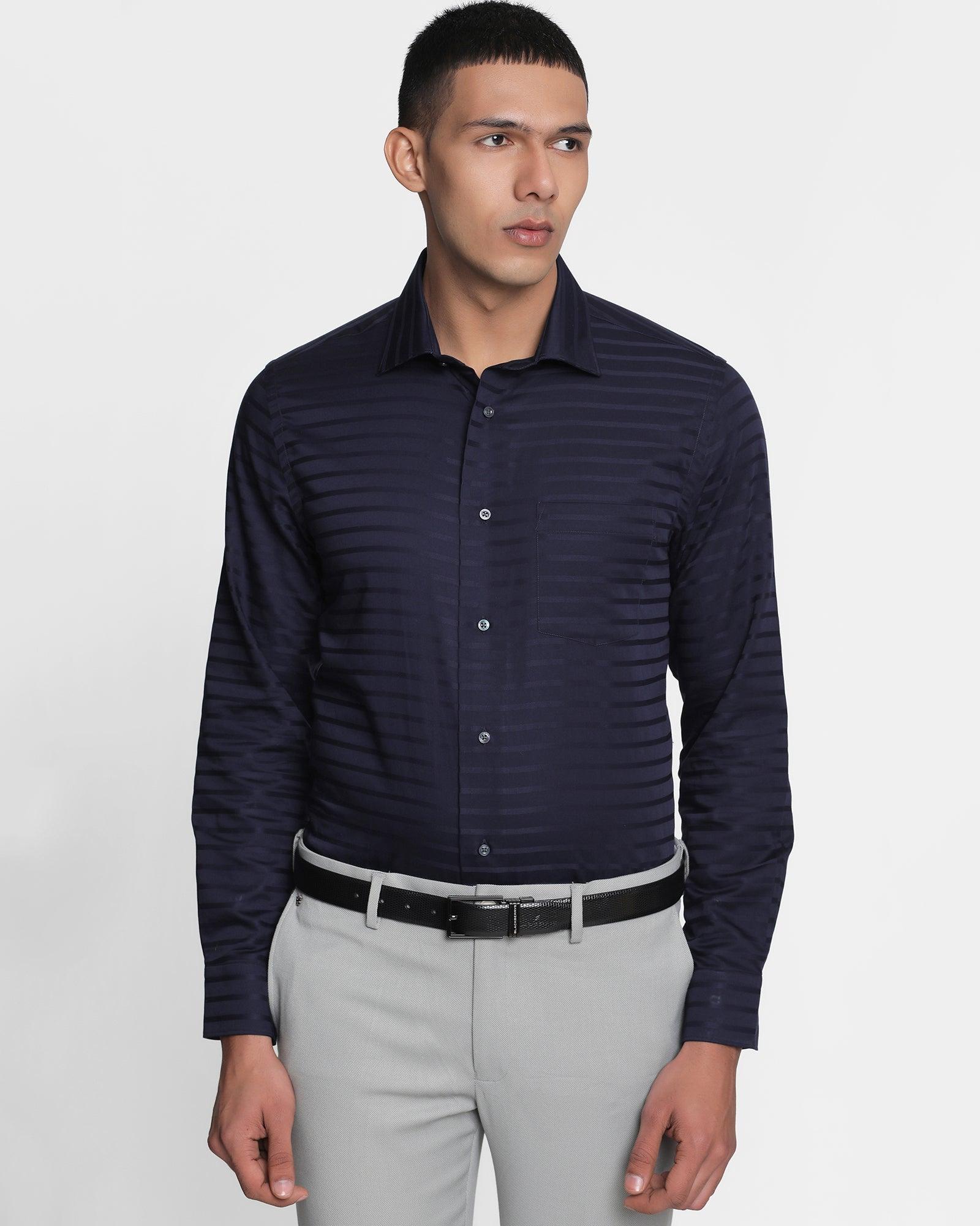 Formal Navy Striped Shirt - Carlos