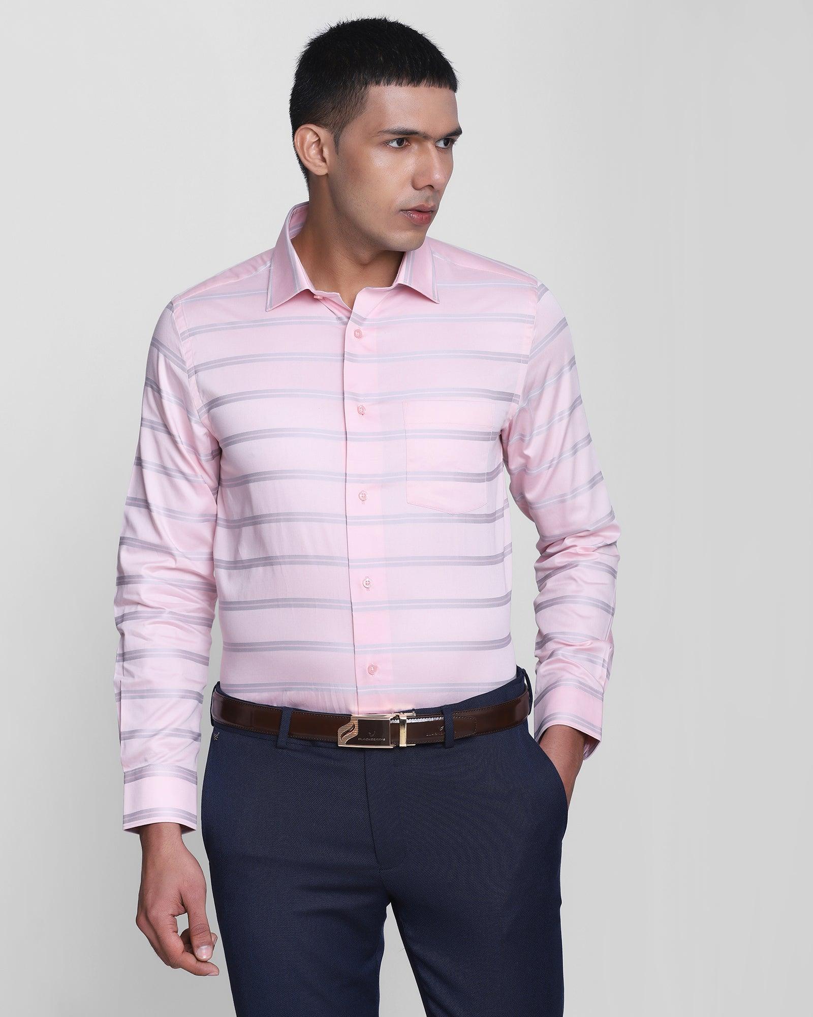 Formal Pink Striped Shirt - Savy