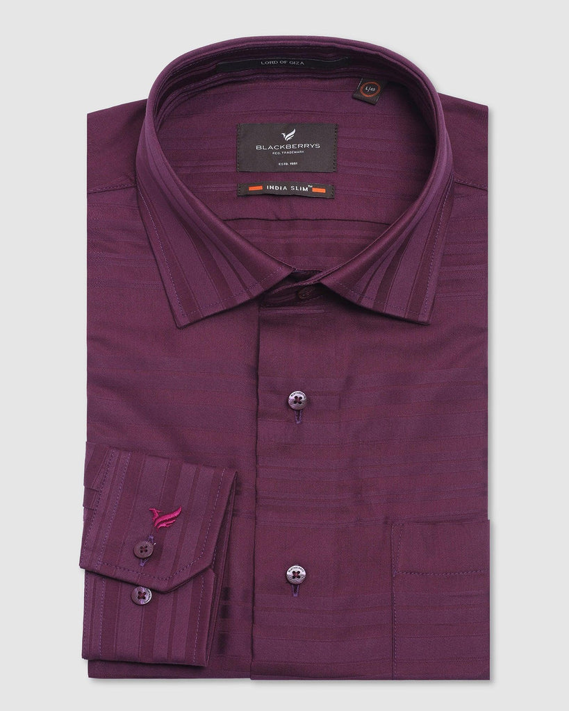 Formal Plum Striped Shirt - Lilit