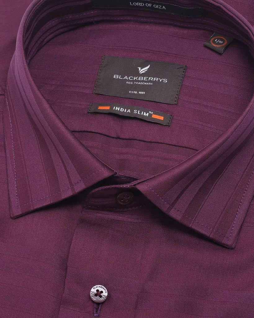 Formal Plum Striped Shirt - Lilit