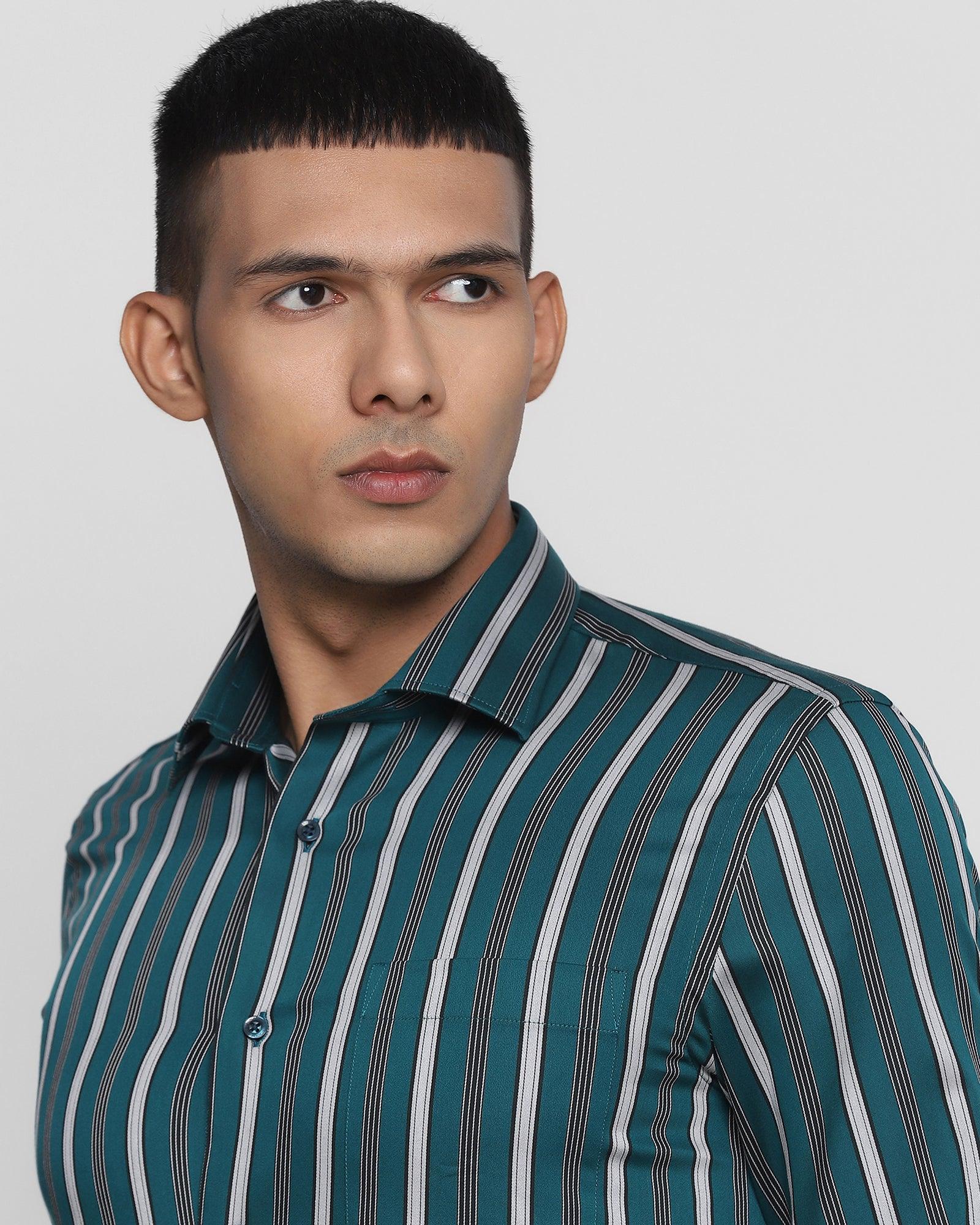 Formal Teal Striped Shirt - Gloster