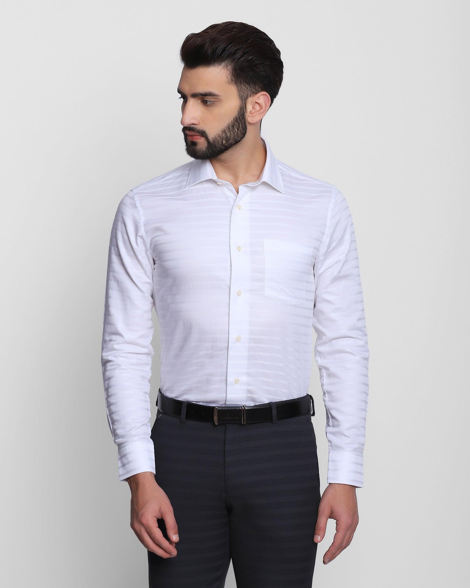 Formal White Striped Shirt - Carlos