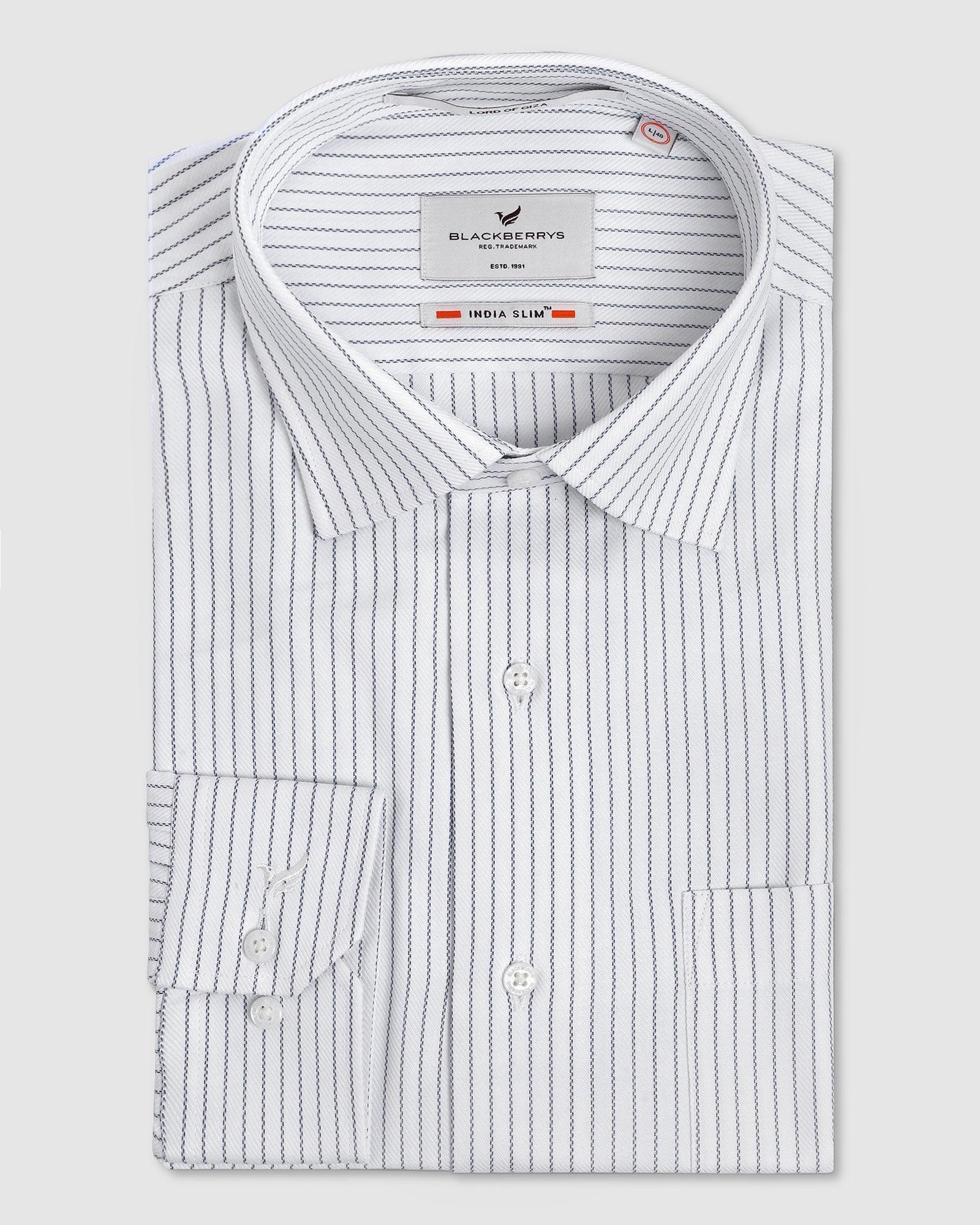 Formal White Striped Shirt - Gavin