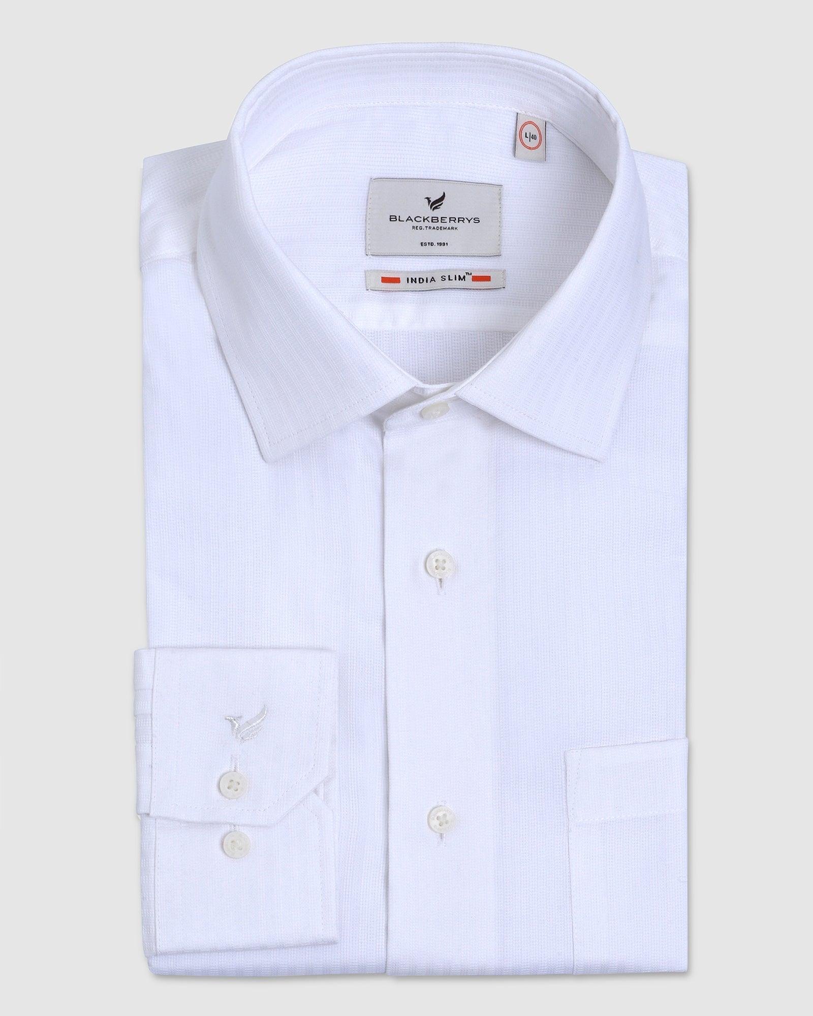 Formal White Striped Shirt - Sands