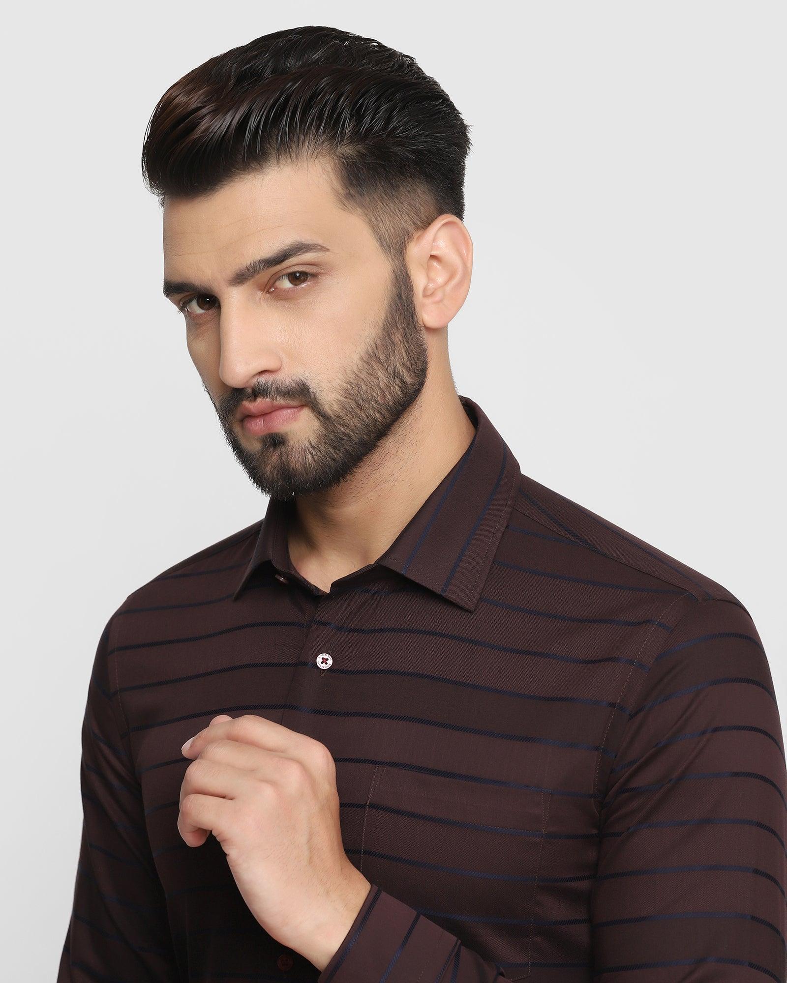 Formal Wine Striped Shirt - Hermes
