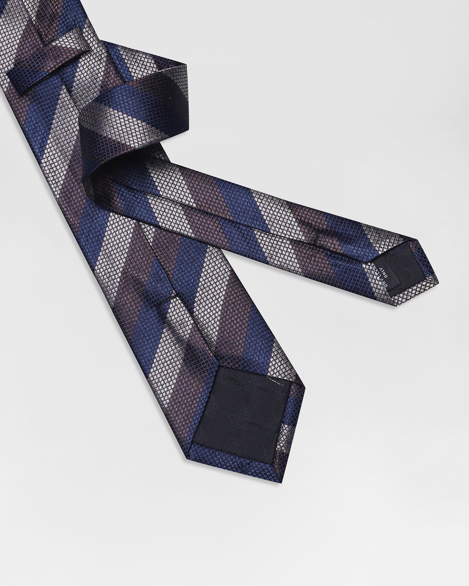 Silk Brown Stripe Tie - Ren