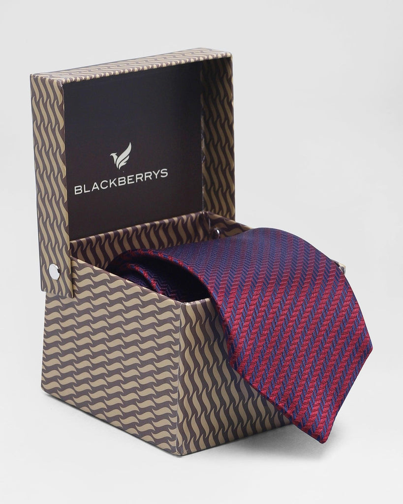 Silk Maroon Stripe Tie - Rain