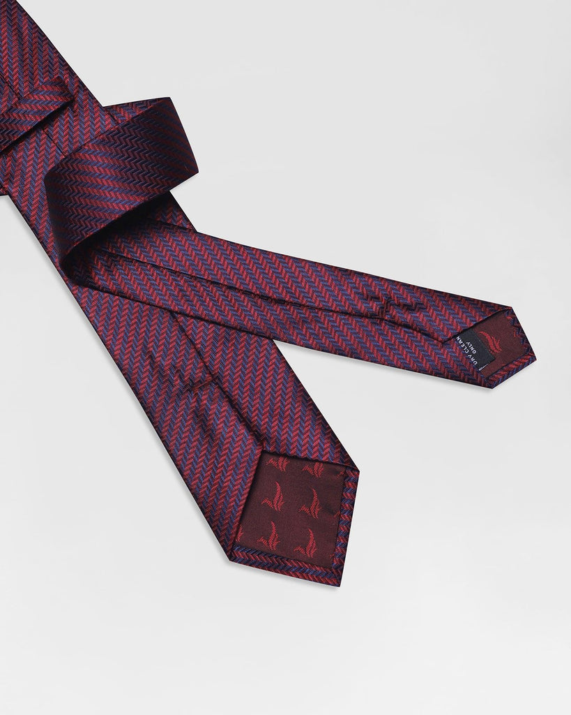 Silk Maroon Stripe Tie - Rain