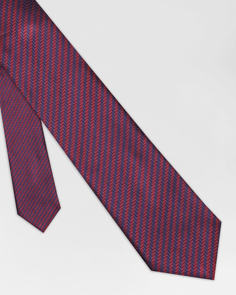 Silk Maroon Stripe Tie - Rain