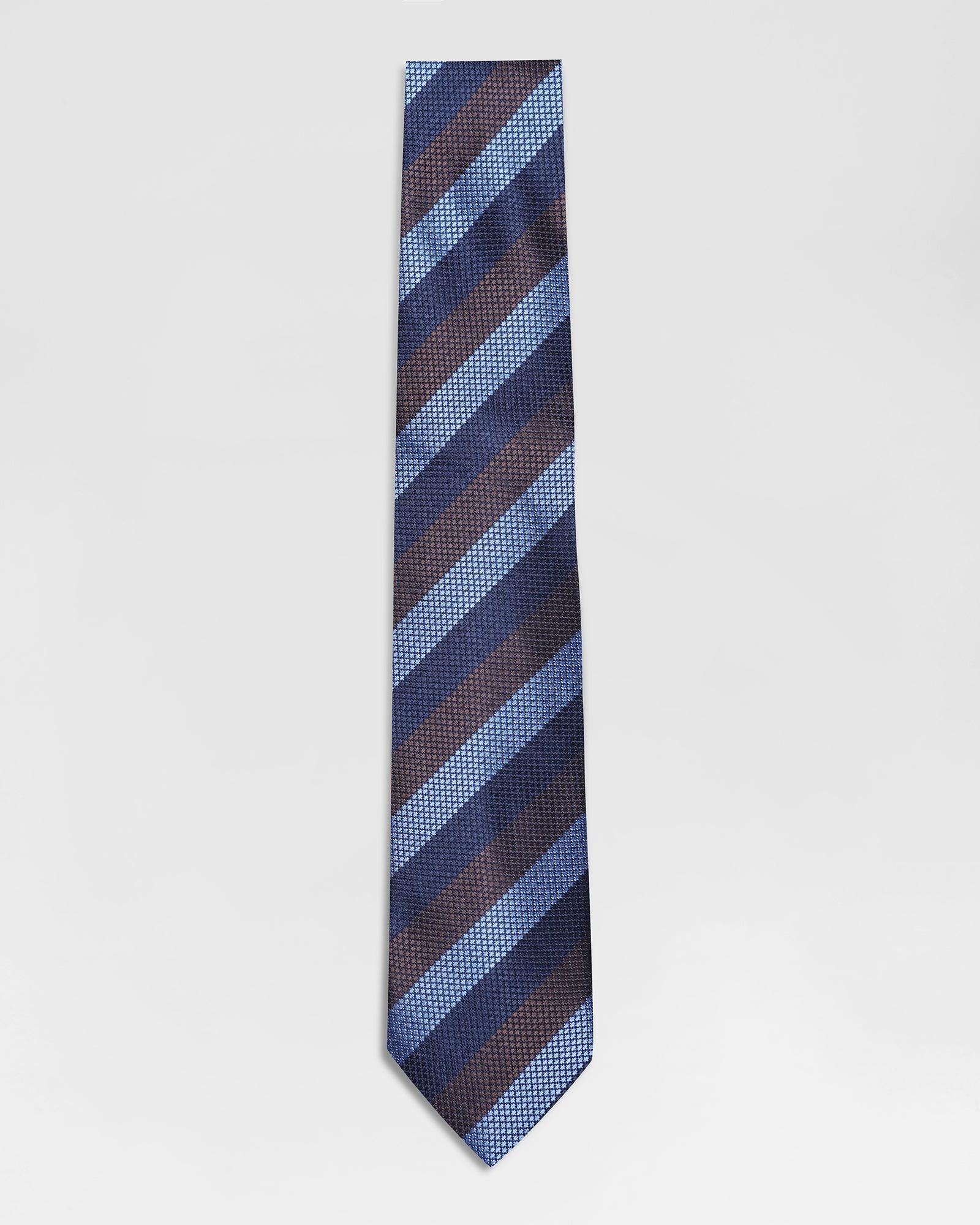 Silk Navy Stripe Tie - Ren