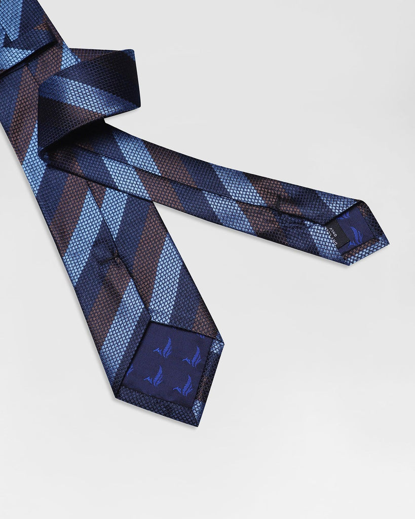 Silk Navy Stripe Tie - Ren