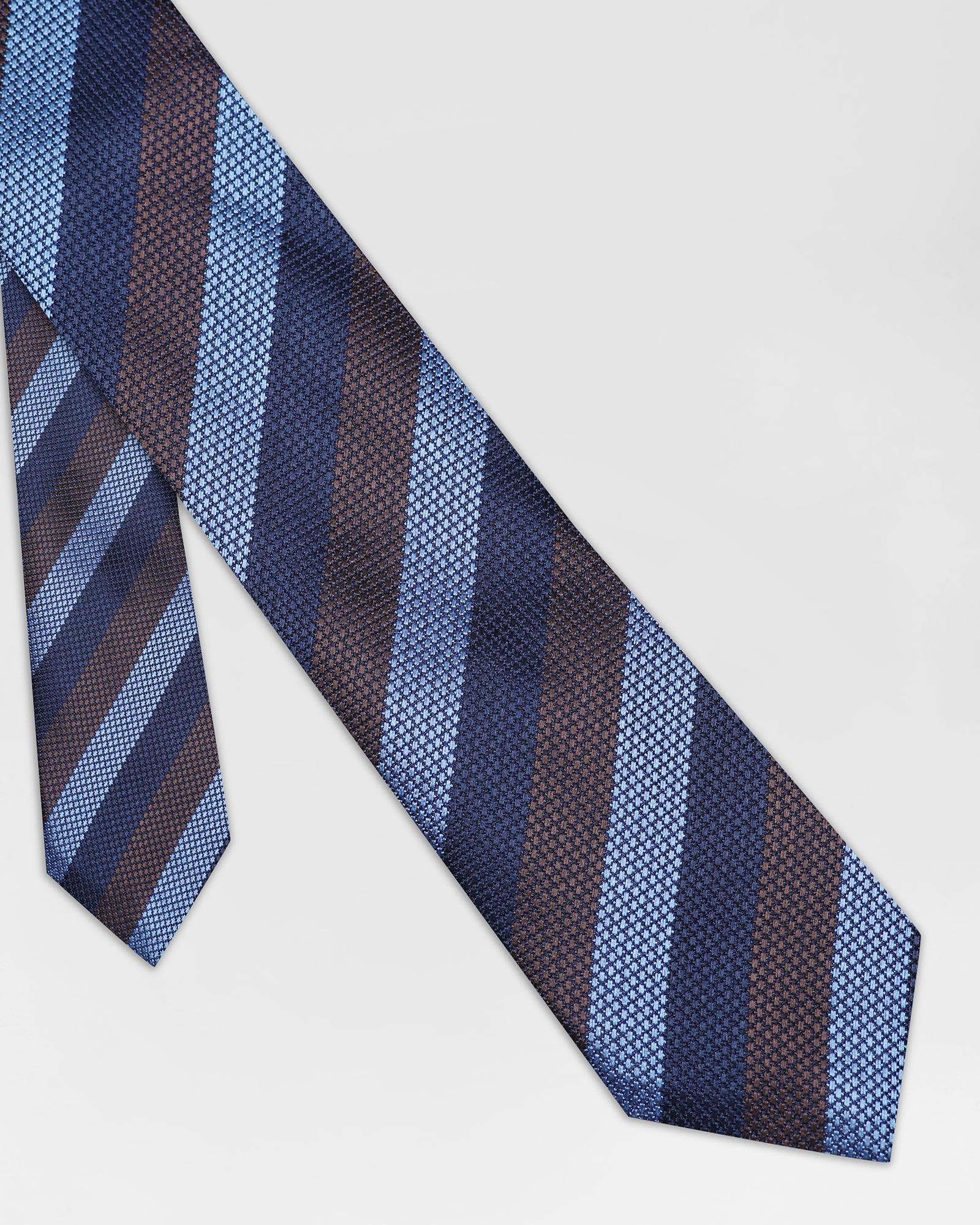 Silk Navy Stripe Tie - Ren
