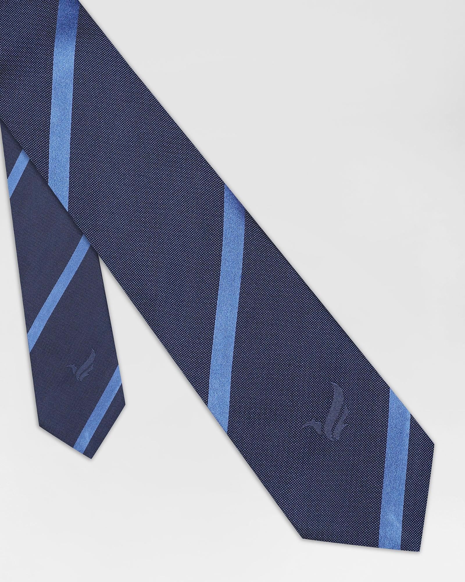 Silk Navy Stripe Tie - Rocco