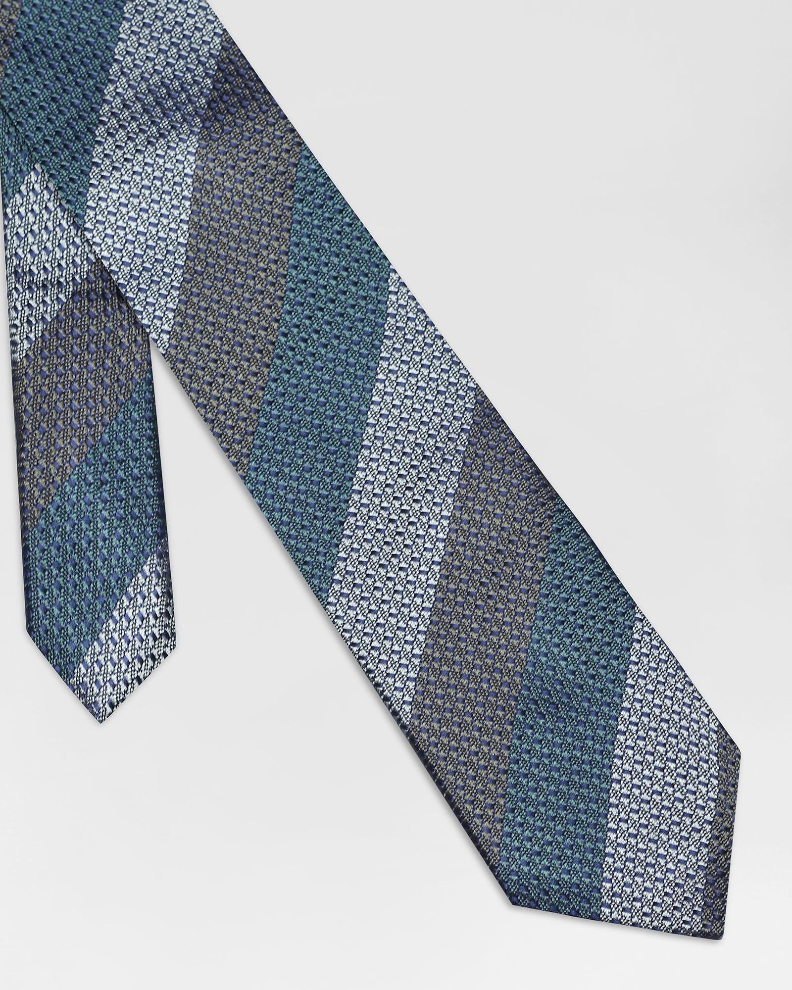 Silk Olive Stripe Tie - Renzo