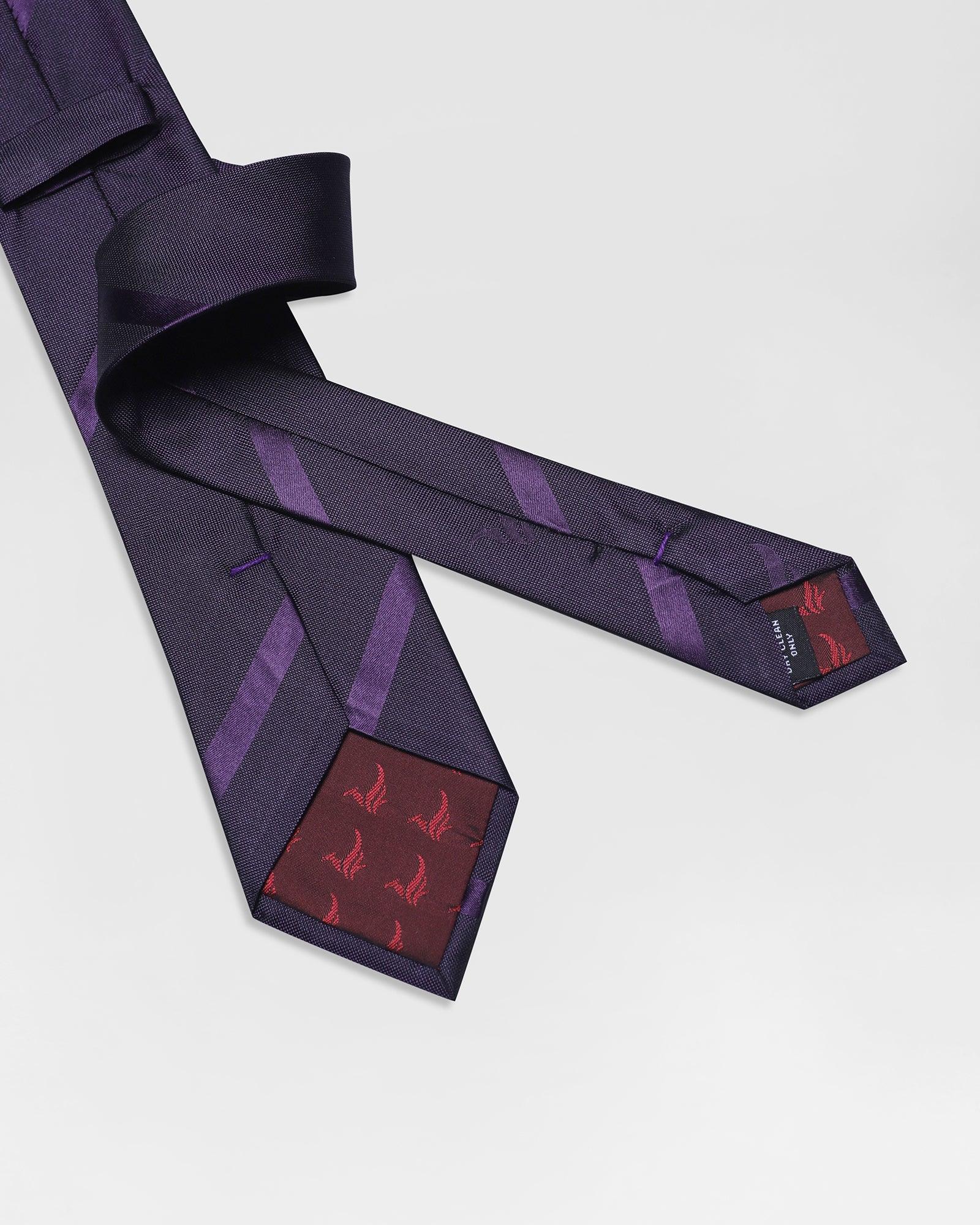 Silk Purple Stripe Tie - Rocco