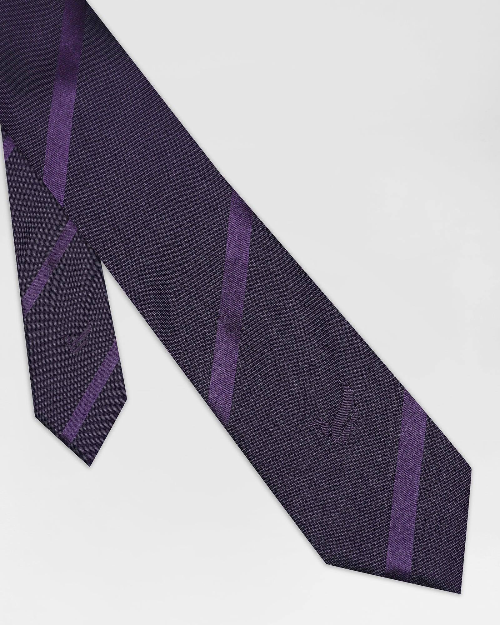 Silk Purple Stripe Tie - Rocco