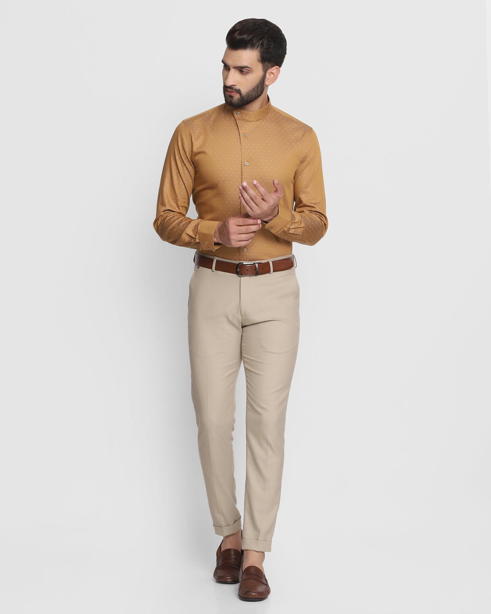 Buy Men Beige Check Slim Fit Formal Trousers Online - 685803 | Peter England