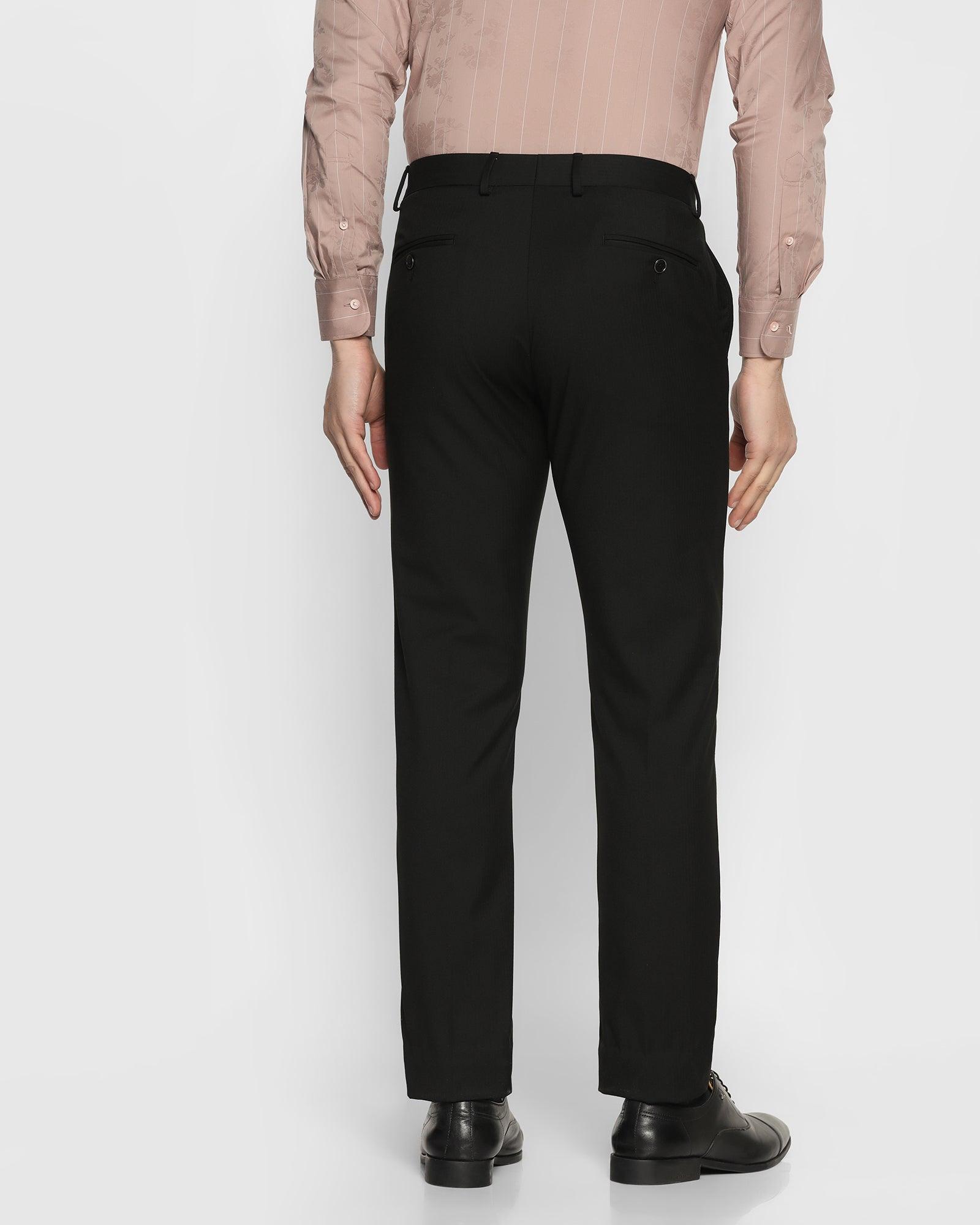 Slim Fit B-91 Formal Black Striped Trouser - Lues