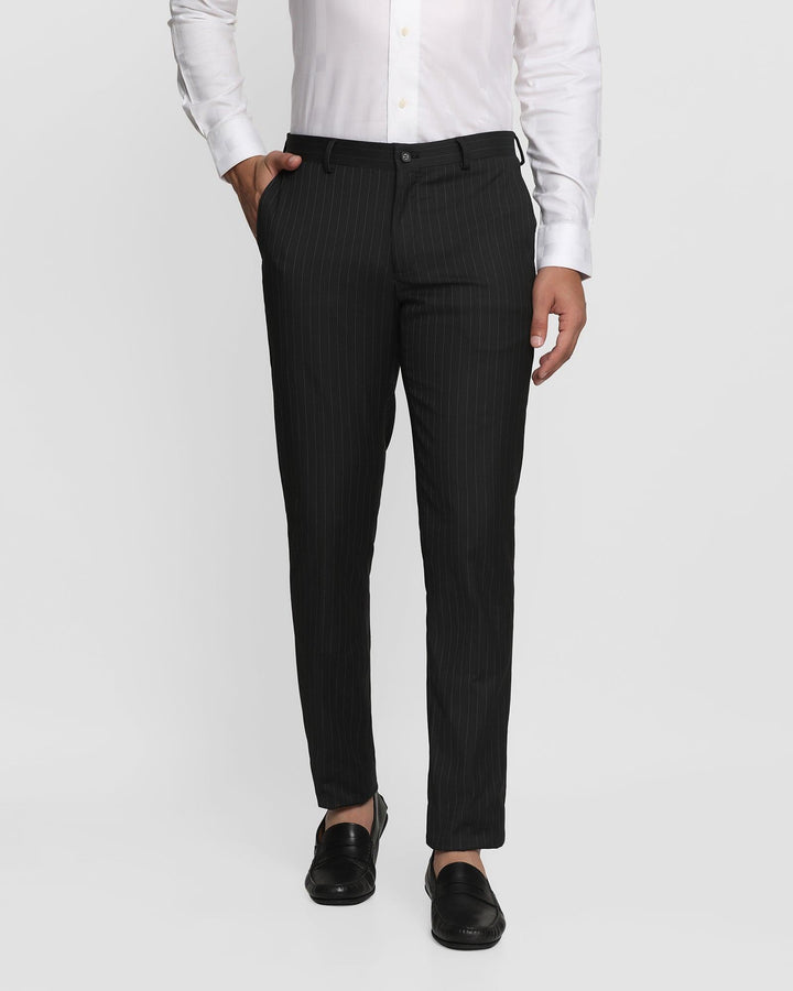 Slim Fit B-91 Formal Black Striped Trouser - Mac