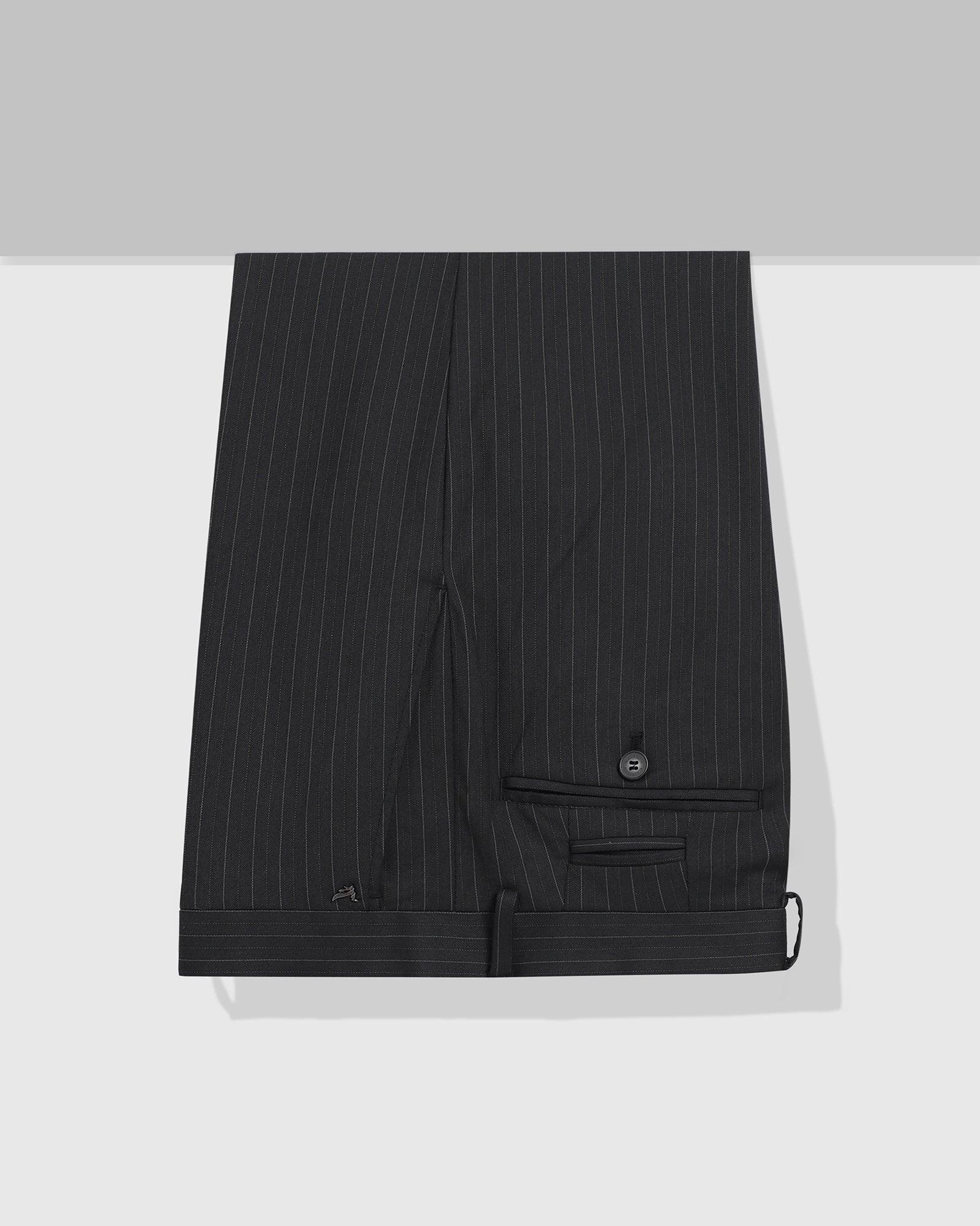 Slim Fit B-91 Formal Black Striped Trouser - Mac