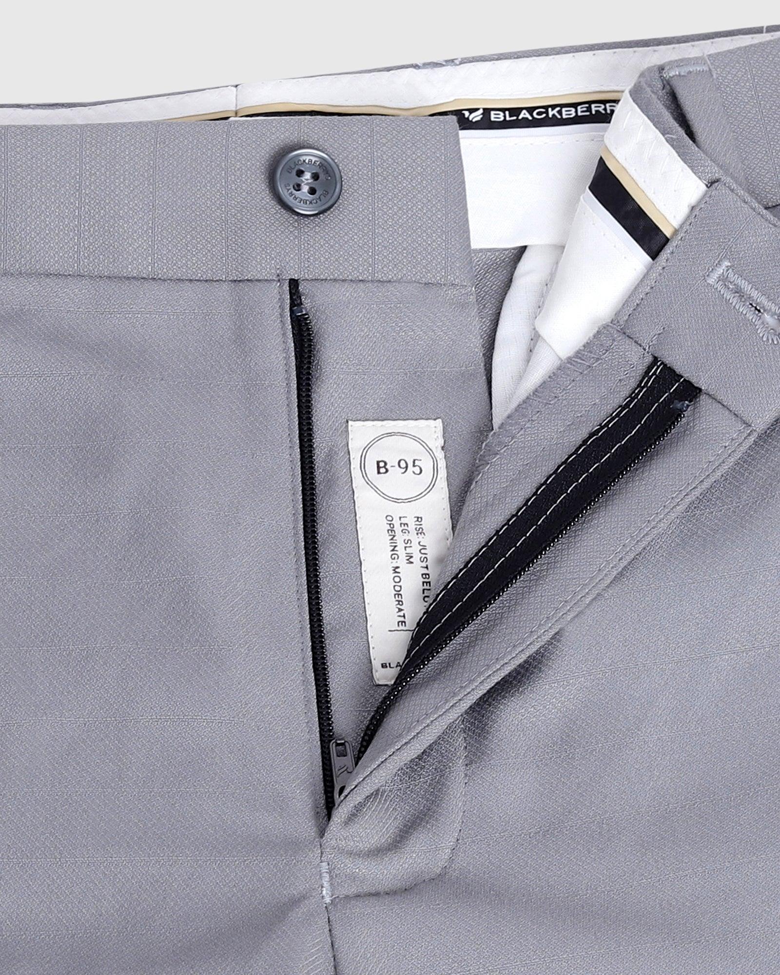 Slim Comfort B-95 Formal Grey Striped Trouser - Drew