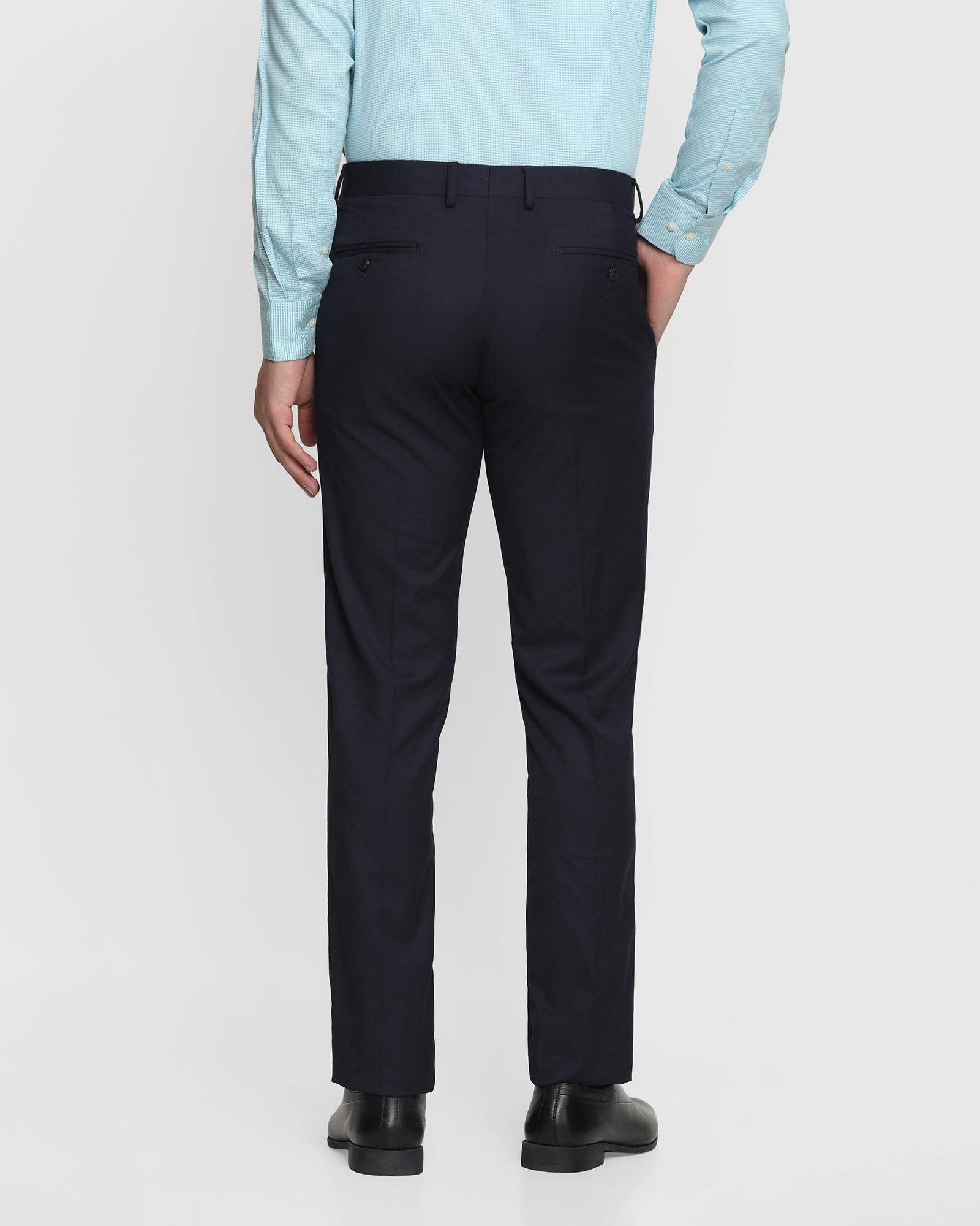 Stripe Formal Trousers In Navy B-95 (Drew) - Blackberrys