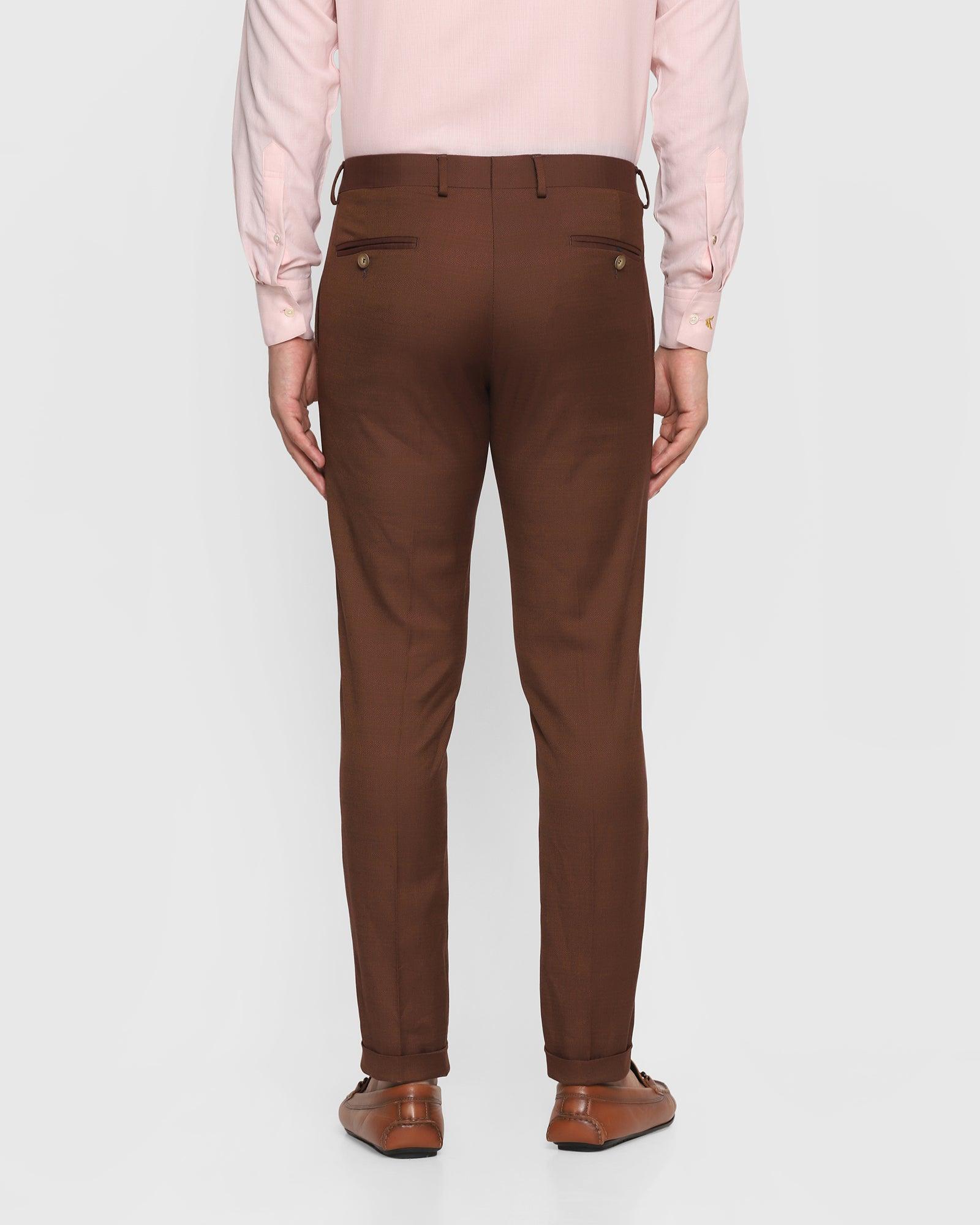 Buy Men Black Textured Ultra Slim Fit Trousers Online - 189019 | Van Heusen