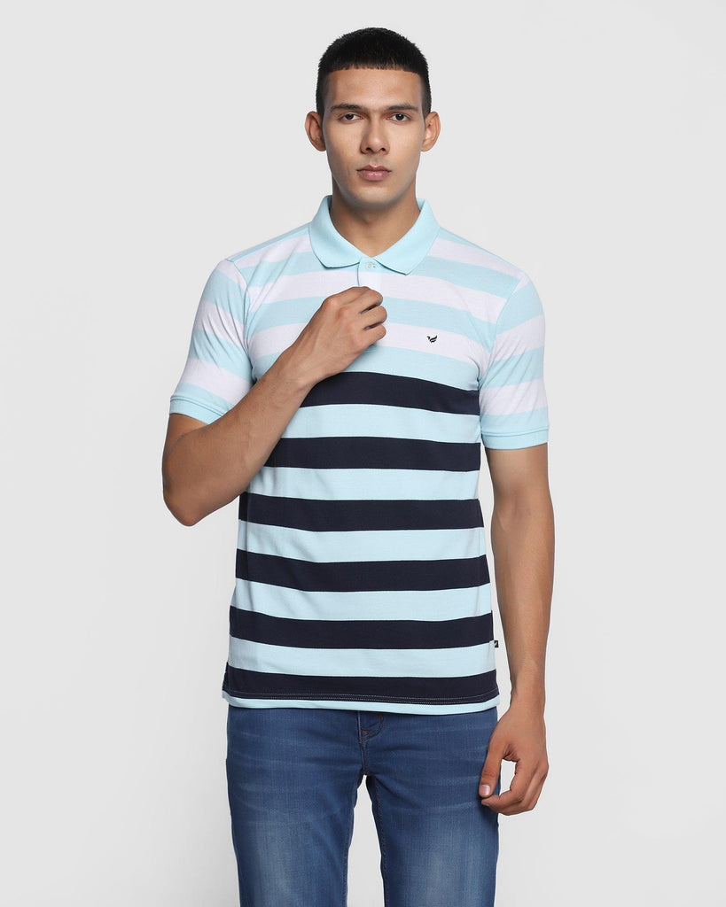 Polo Aqua Striped T-Shirt - Plano