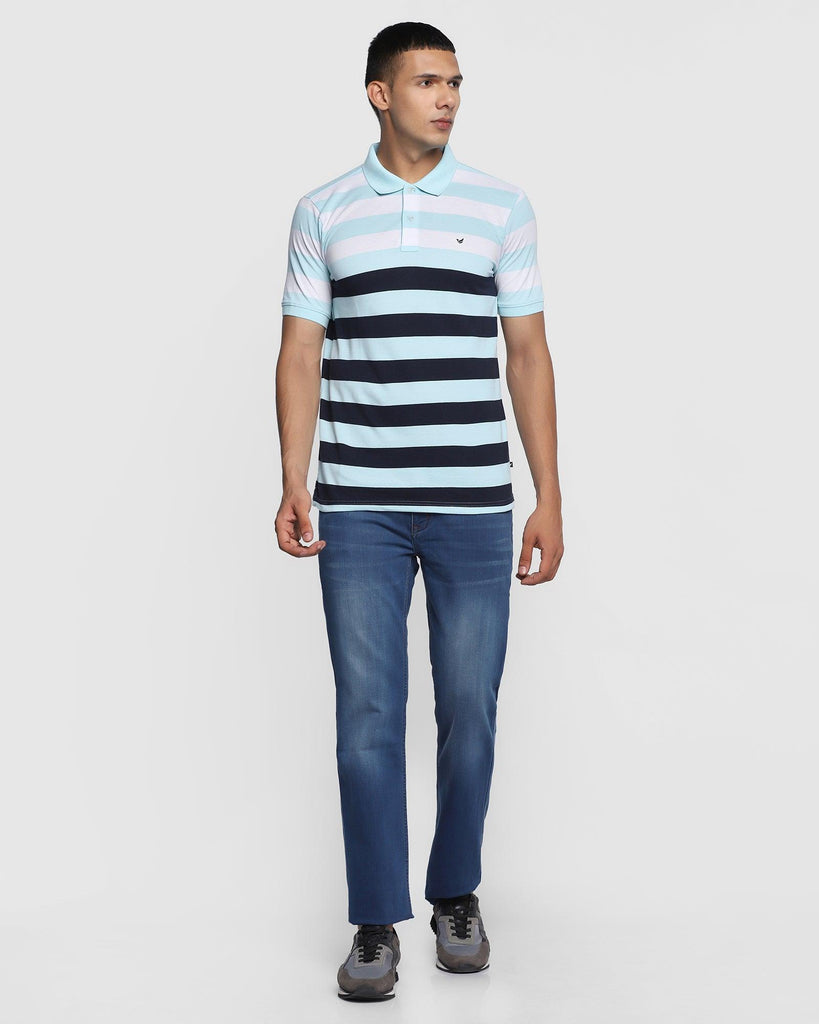 Polo Aqua Striped T-Shirt - Plano