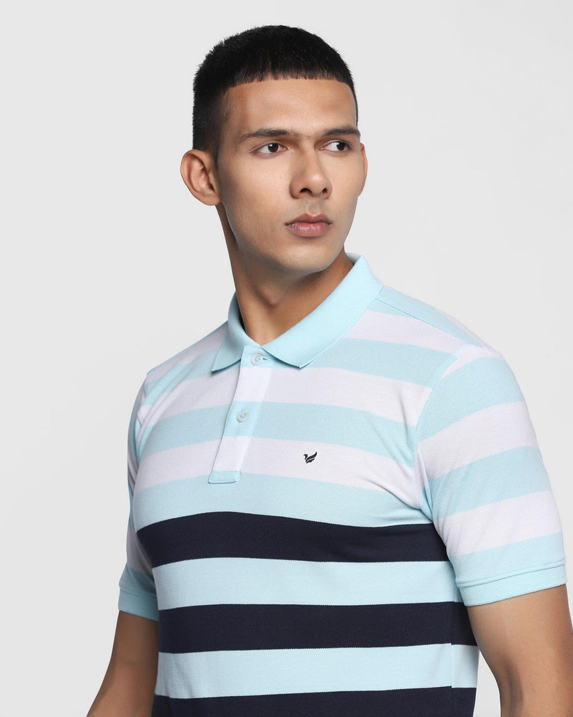 Polo Aqua Striped T-Shirt - Plano