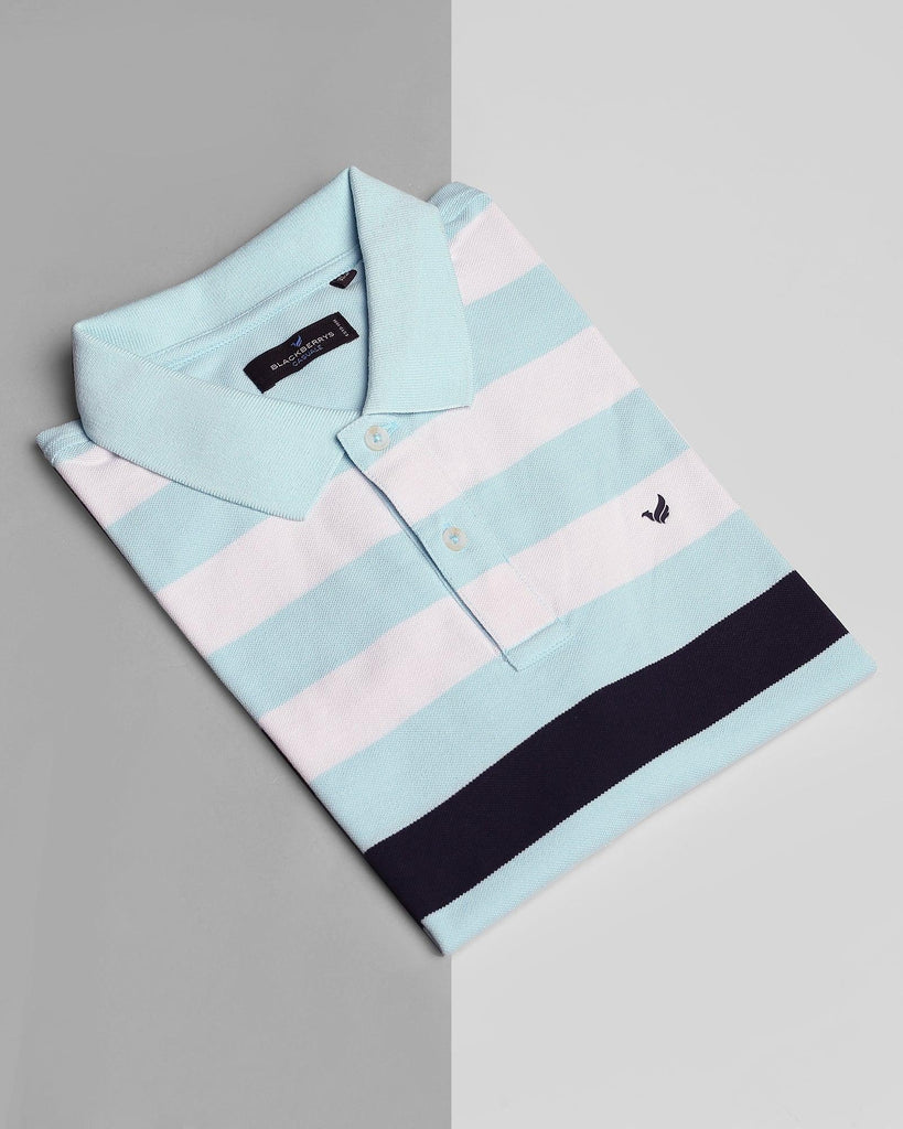 Polo Aqua Striped T-Shirt - Plano