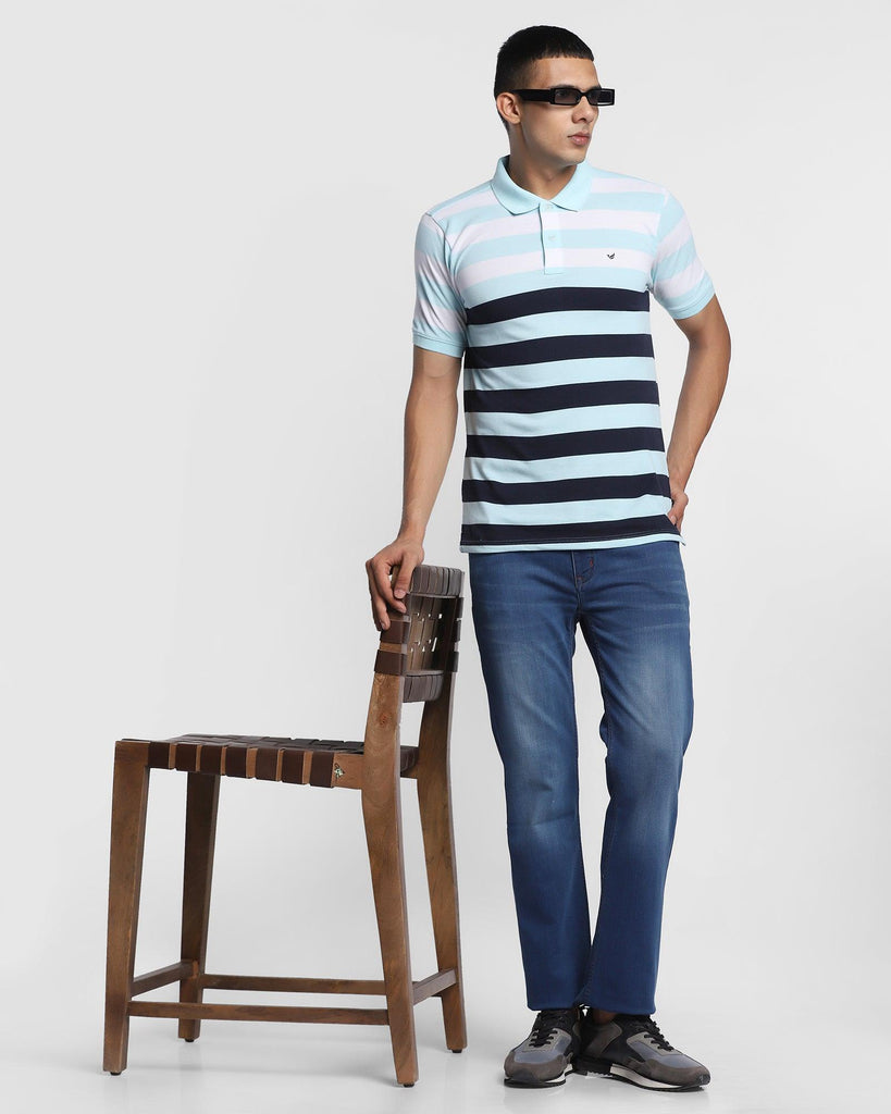 Polo Aqua Striped T-Shirt - Plano