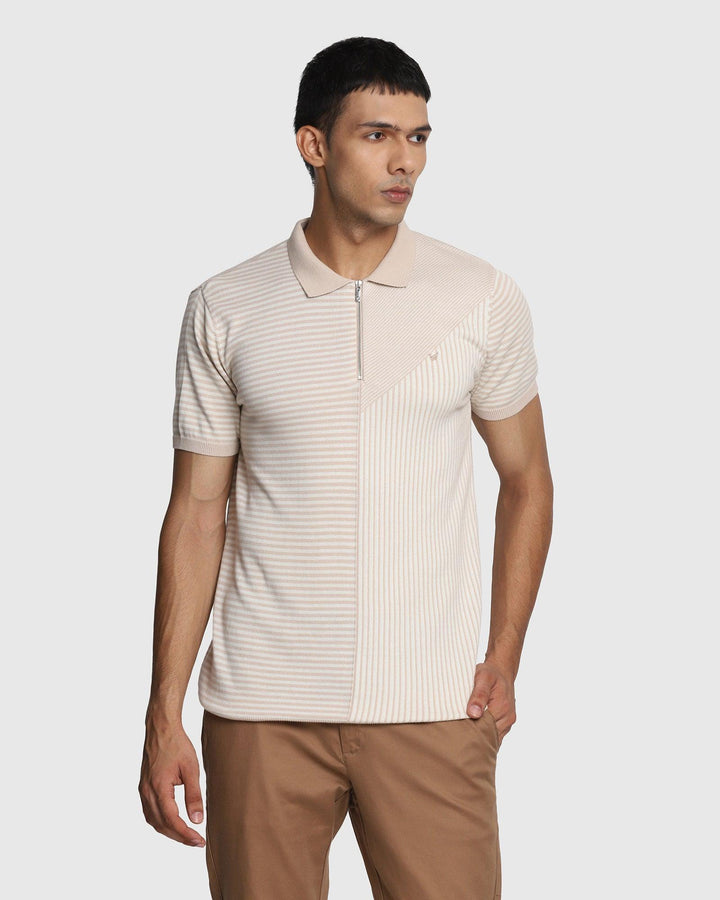 Polo Beige Cream Striped T-Shirt - Axel