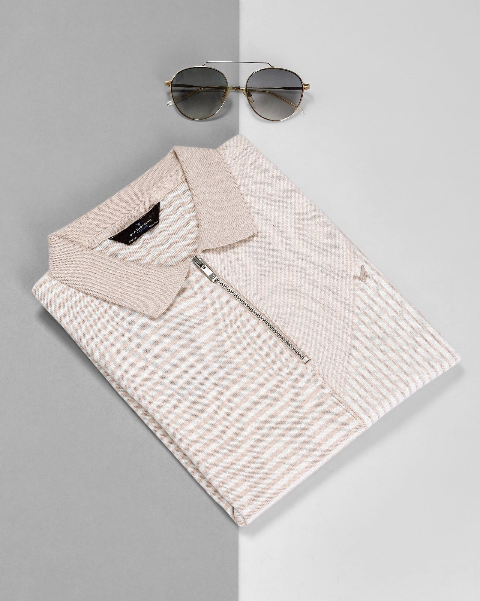 Polo Beige Cream Striped T Shirt - Axel