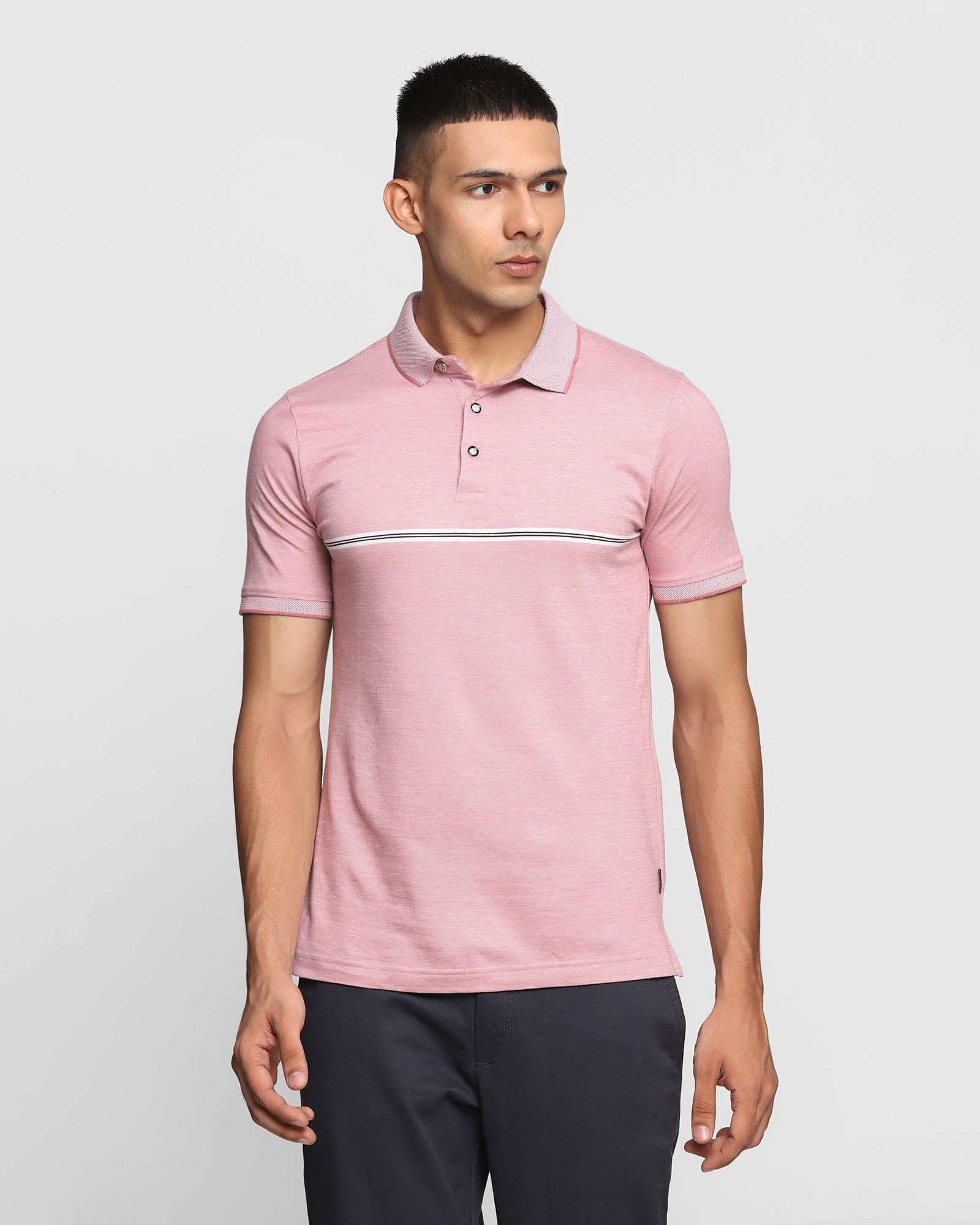 Polo Coral Pink Striped T Shirt - Austin