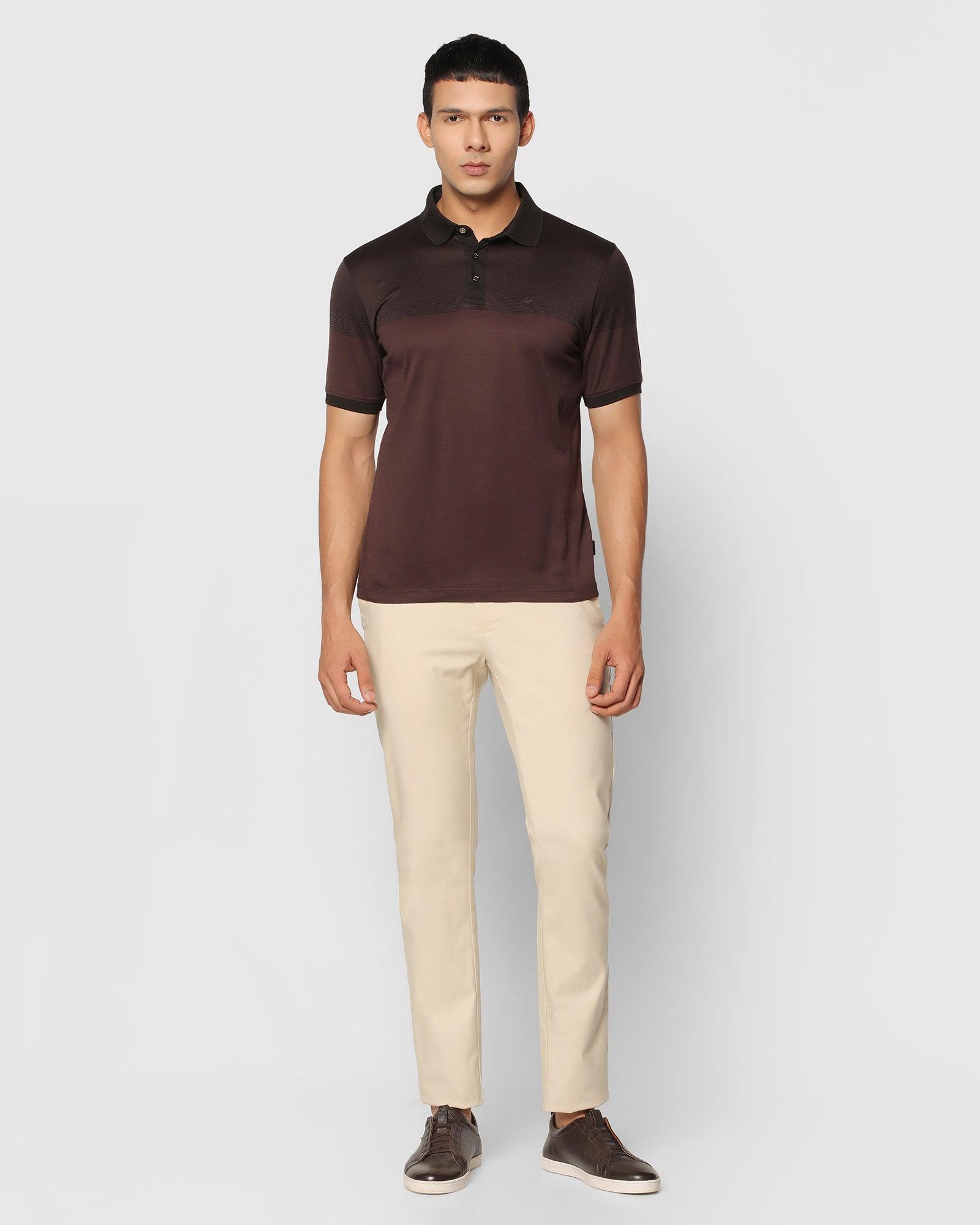 Polo Dark Brown Striped T Shirt - Lake