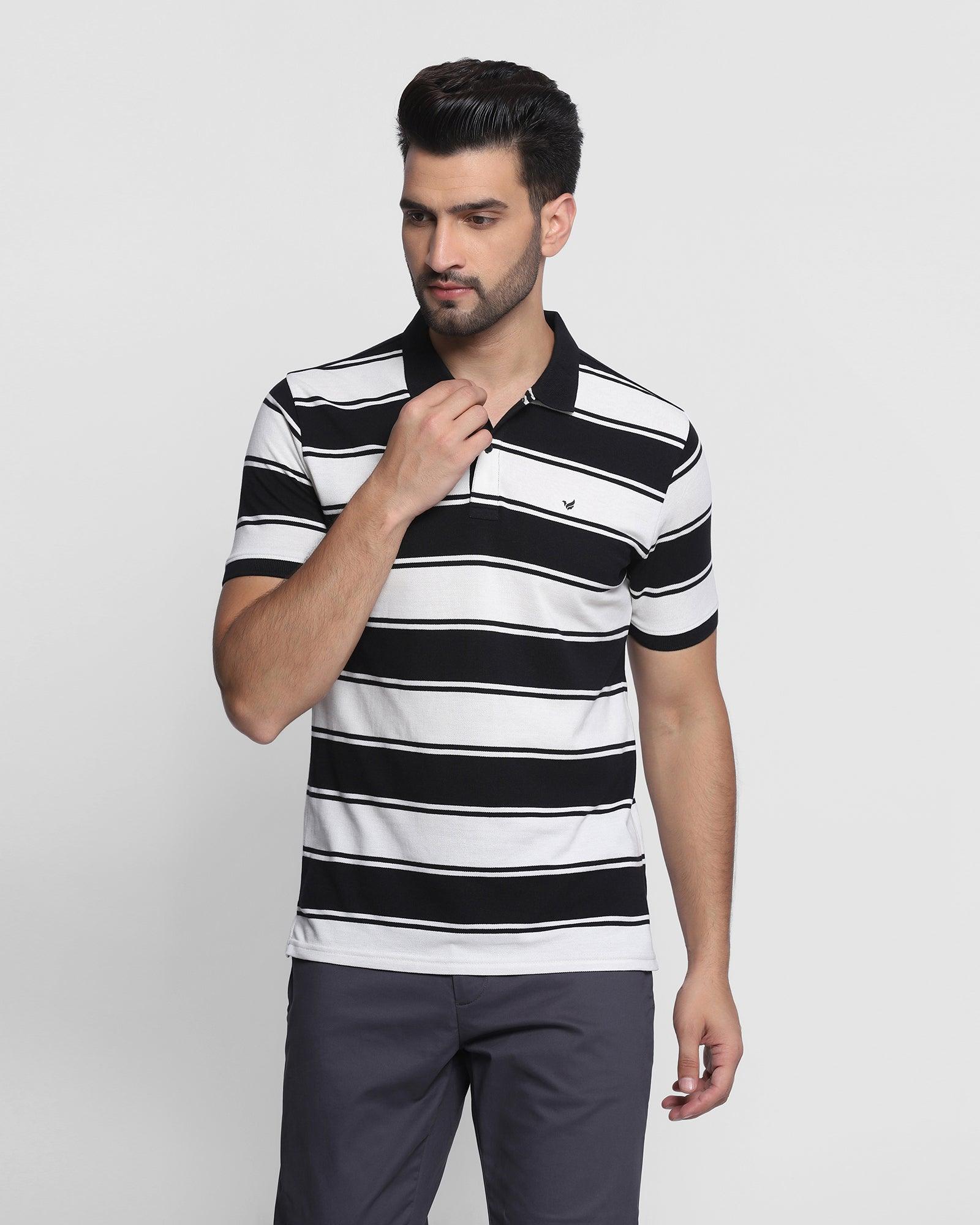 Polo Jet Black Striped T Shirt - Rugby