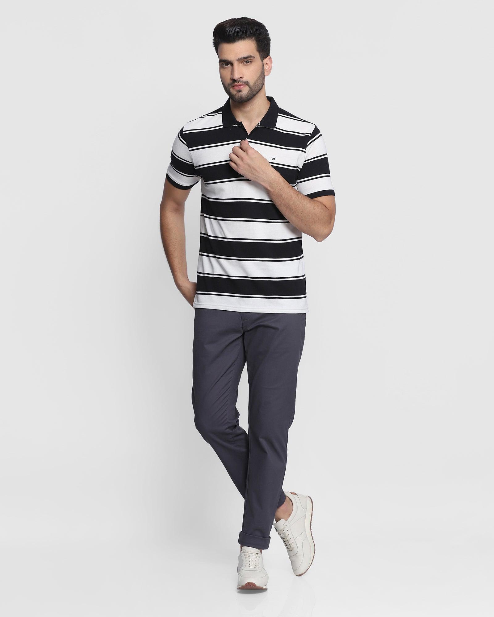 Polo Jet Black Striped T Shirt - Rugby