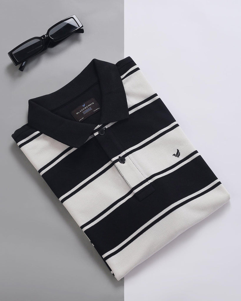 Polo Jet Black Striped T-Shirt - Rugby