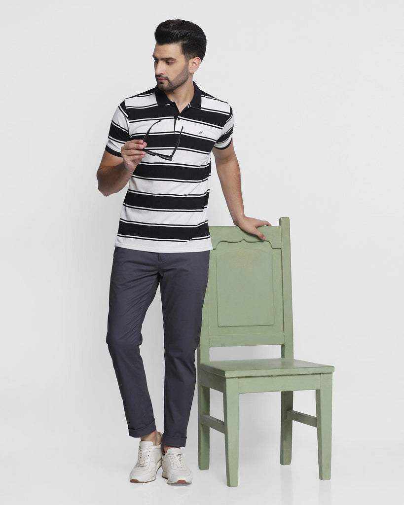 Polo Jet Black Striped T-Shirt - Rugby