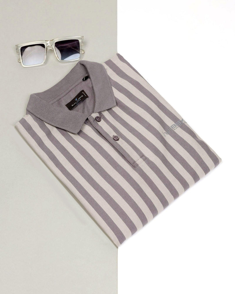 Polo Mid Grey Striped T-Shirt - Falo