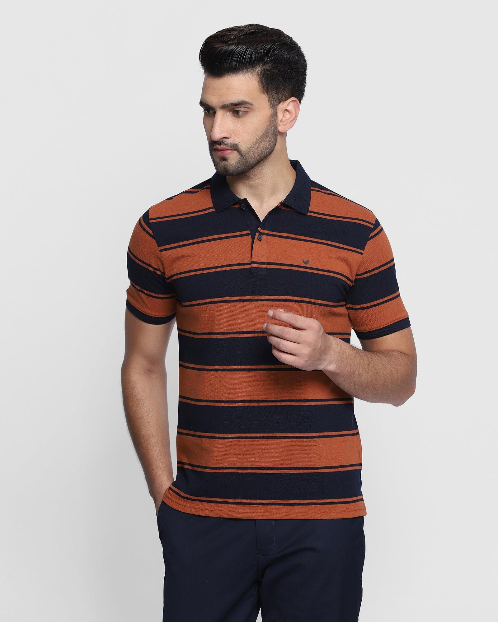 Polo Navy Striped T Shirt - Rugby