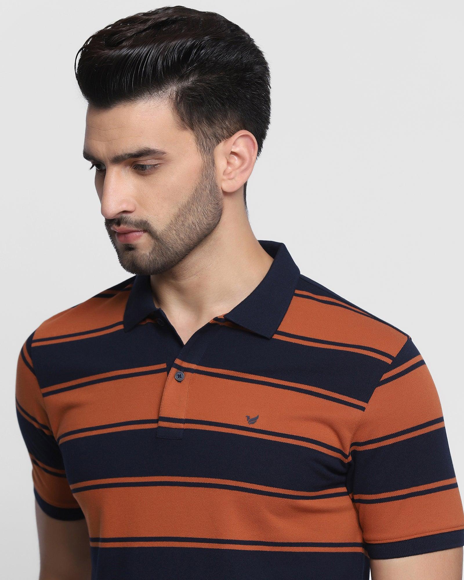 Polo Navy Striped T Shirt - Rugby